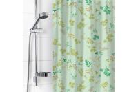 Штора для ванной п/этилен 'Веточки' 180*180см зеленая, 10колец 6984 Вилина РФ