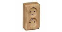 Розетка 2-м ОП  б/з Этюд  Дача 16А сосна