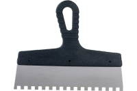 Шпатель из нержавеющей стали, 300 мм, зуб 10 х 10 мм, пластмассовая ручка Сибртех