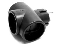 Тройник универс. 6/10А 250В Токер 3Т/черный