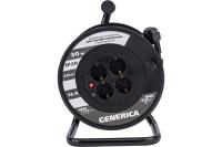 Удлинитель на катушке IEK УК30 GENERICA 30м 3х1,5мм 16А 4 розетки с термозащитой