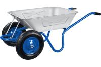 ЗУБР ПТ-350 130 л, 280 кг, цельная рама, усиленная, двухколесная, Строительная тачка (39913)
