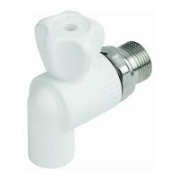 Кран PP-R радиаторный угловой нар рез 20- 1/2 стандарт
