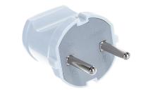 Вилка электр.б/з 6А 250В бел. с кембр