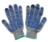 Перчатки п/э 10 класс с ПВХ 'Стан' х-нить сер.