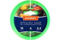 Леска для триммера Patriot Starline, звезда, диаметр 2,4 мм, длина 15 м
