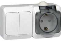 Блок ОП Этюд бел.(2кл.выкл+роз.3/ш)