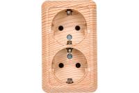 Розетка 2-м ОП Олимп 16А с заземл. сосна UNIVersal 5560865