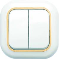 Выключатель 2кл СП Валентина бел/зол А56-034