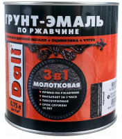 Грунт-эмаль по ржавчине с молотковым эффектом 3 в 1 DALI черная 0,75л