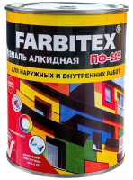 Эмаль алкидная ПФ-115 FARBITEX белая матовая 0,8кг