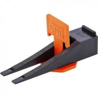 Система выравнивания плитки (СВП) комплект:зажимы, клинья (40/40шт) в пакете Сибртех