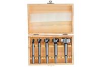 Набор сверл Форстнера по дереву, 10-15-20-25-35 мм, 5 шт, в деревянном боксе, цилиндрический хвостовик Sparta