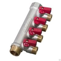 Коллектор лат. 3/4 в-н, с 3 шар.кранами на 1/2' (нар.рез) TeRma (14016)	