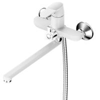 Смеситель для ванны с душем РМС SL123W-006E однорычажный с длинным изливом белый