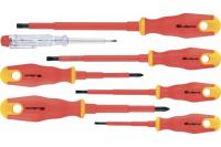 Отвертка диэлектр.(НАБОР7 шт)тестер,CrV до 1000в,двухкомп.рукоят.