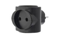 Тройник электрический биметалл 220В 6А черн.