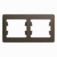 Рамка 2-м Glossa горизонт. шоколад SchE GSL000802