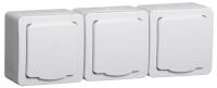 Розетка 3-м ОП Гермес с защ. крышкой с з/к ИЭК бел.