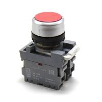 Кнопка с фиксацией MP2-21R(LED) в сборе d22мм/24В 1з+1р красная TDM