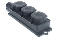 Колодка 3-м КОМПАКТ однофазн с заглушками каучук