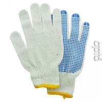Перчатки трикотажные смесовые двойной вязки рабочие 3нити П/Ш ПВХ (зимние) 13кл