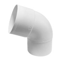 Отвод трубы двухмуфтовый белый 67х75мм