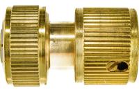 Соединитель латунный, быстросъемный для шланга 1/2, аквастоп Palisad