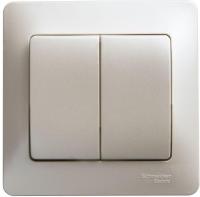 Выключатель 2-кл. СП Glossa 10А IP20 (сх. 5) 10AX в сборе перламутр SchE GSL000652