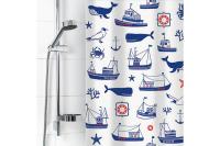 Штора для ванной п/этилен 'Гавань' 180*180см белая, 10колец 6984 Вилина РФ