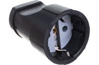 Штепсельное гнездо обрезиненное с з/к черное ОА1020 Универсал