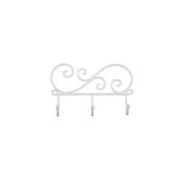 Вешалка настенная ЗМИ Кружева 3, 3 крючка, 20 x 4 x 13 см, белое серебро