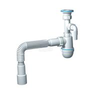 Ани сифон 1 1/4*40 литой выпуск с гофр. трубой 40/50 С2010