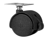 Колесная опора на площадке D 50 мм со стопором черная