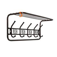 Вешалка настенная с полкой 'АЖУР' (5 КРЮЧКОВ) 600*220*263 ММ  МЕДНЫЙ АНТИК (1/2) ВСПА 202МА