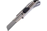 Нож с выдвижн. лезвием 18мм металл. корпус, автомат. фиксатор. Вихрь