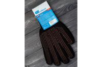 Перчатки трикотажные, акрил, ПВХ гель, 'Протектор', черны, оверлок Россия Сибртех