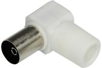 Разъем гнездо (05-2062) TV без пайки белый угловой REXANT