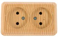 Розетка 2-м ОП Олимп 16А сосна UNIVersal 5560858