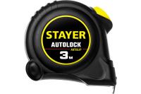  STAYER АutoLock 3м / 16мм рулетка с автостопом