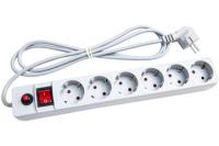 Сетевой фильтр 6гн 7м ПВС 3*0,75 выкл. с инд., шторки белый