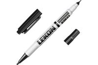 Маркер LEKON DUO перманентный двухсторонний черный 