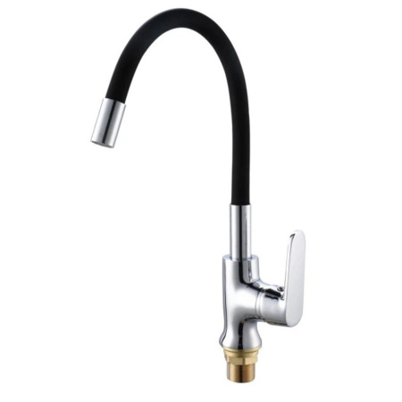 Смеситель для кухни РМС SL123BL-016F однорычажный с гибким изливом черный