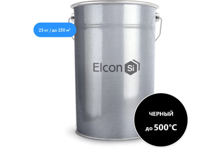 Термостойкая эмаль ELCON 25кг черная 500гр 