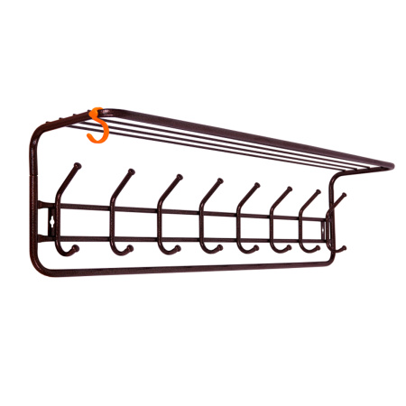 Вешалка настенная с полкой (8 крючков) 975*220*265мм медный антик