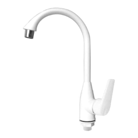 Смеситель для кухни РМС PL5-017F однорычажный с высоким изливом белый