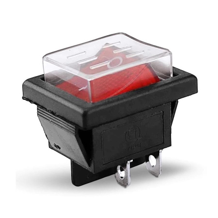 Кнопка красная KCD4 (4контакта) с защитной крышкой DIY