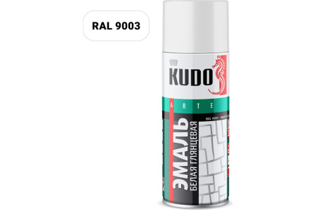 Эмаль-аэрозоль универс. бел.глянец 520мл Kudo KU-1001