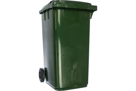 Мусорный контейнер МКТ 240л зеленый (Ромашка)