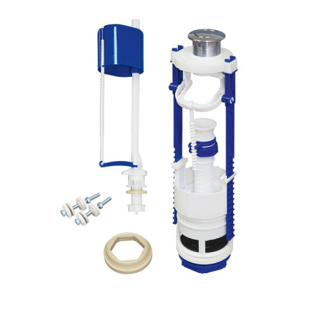 Арматура для бачка ниж.подв. резьба пластик 1/2 кнопка хром